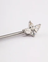 Surgical Steel Cubic Zirconia Double Marquise Nipple Piercing