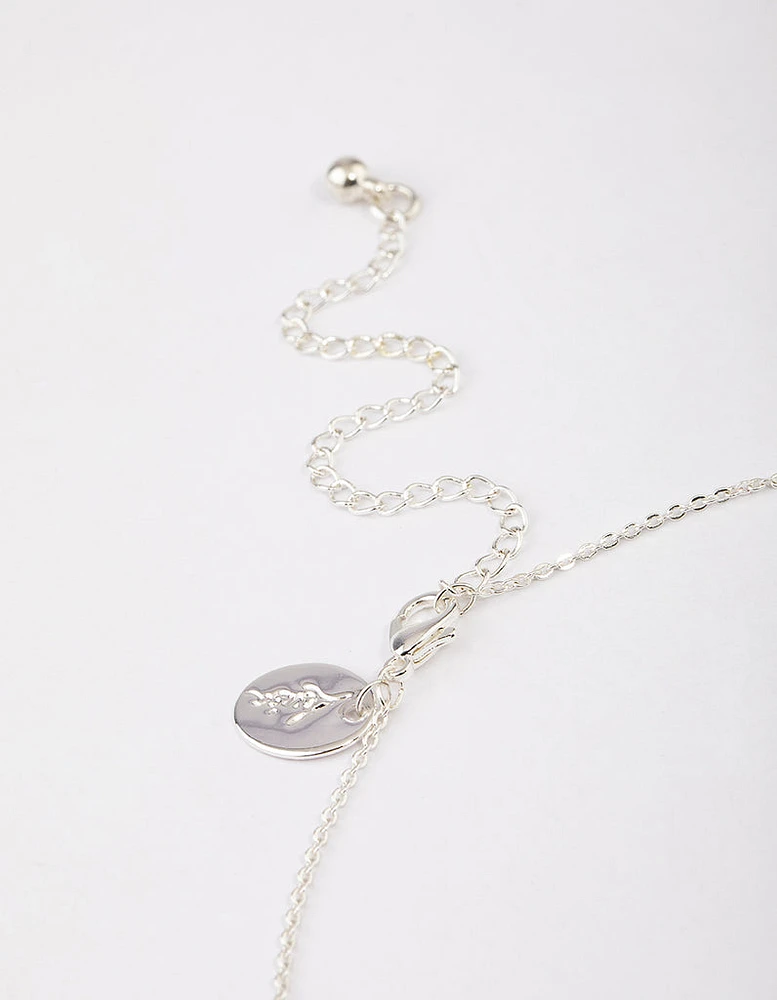 Silver Double Pear Layered Necklace