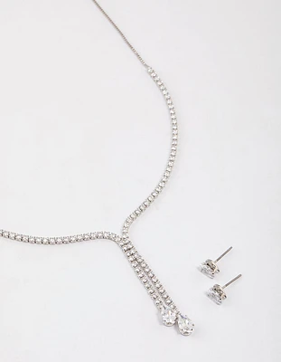 Silver Cup Chain Y-Neck Jewellery Set