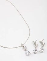 Rhodium Petal Jewellery Set