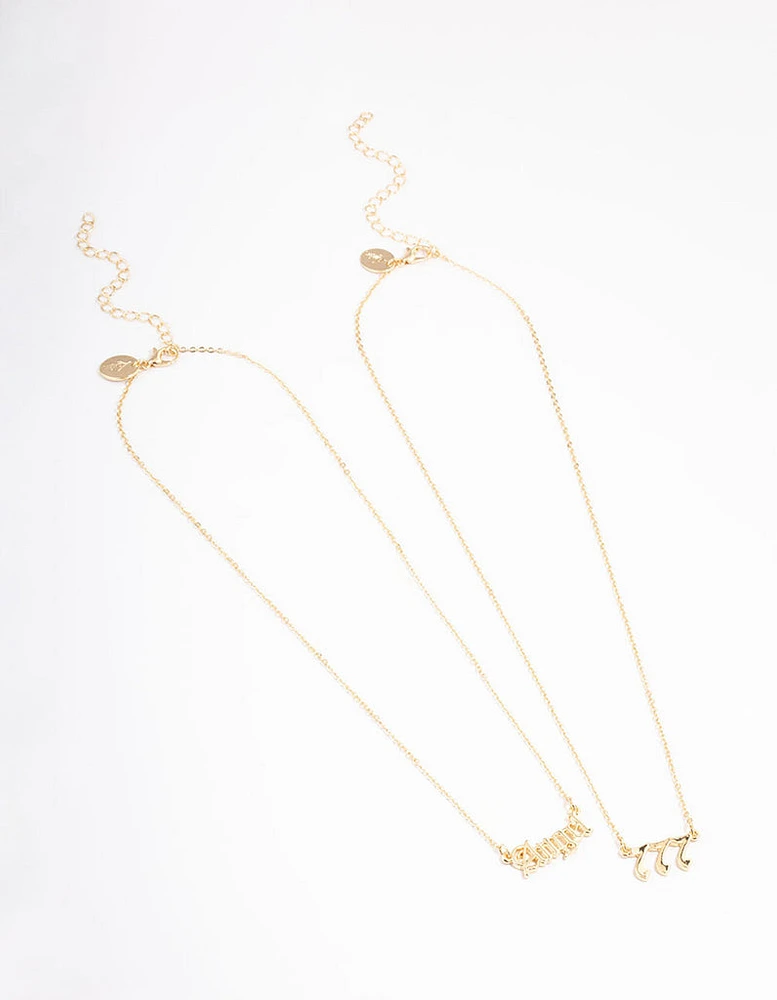 Gold Plated Angel Number '777' Layered Necklace