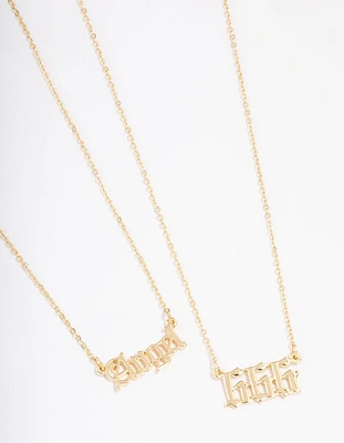 Gold Plated Angel Number '666' Layered Necklace