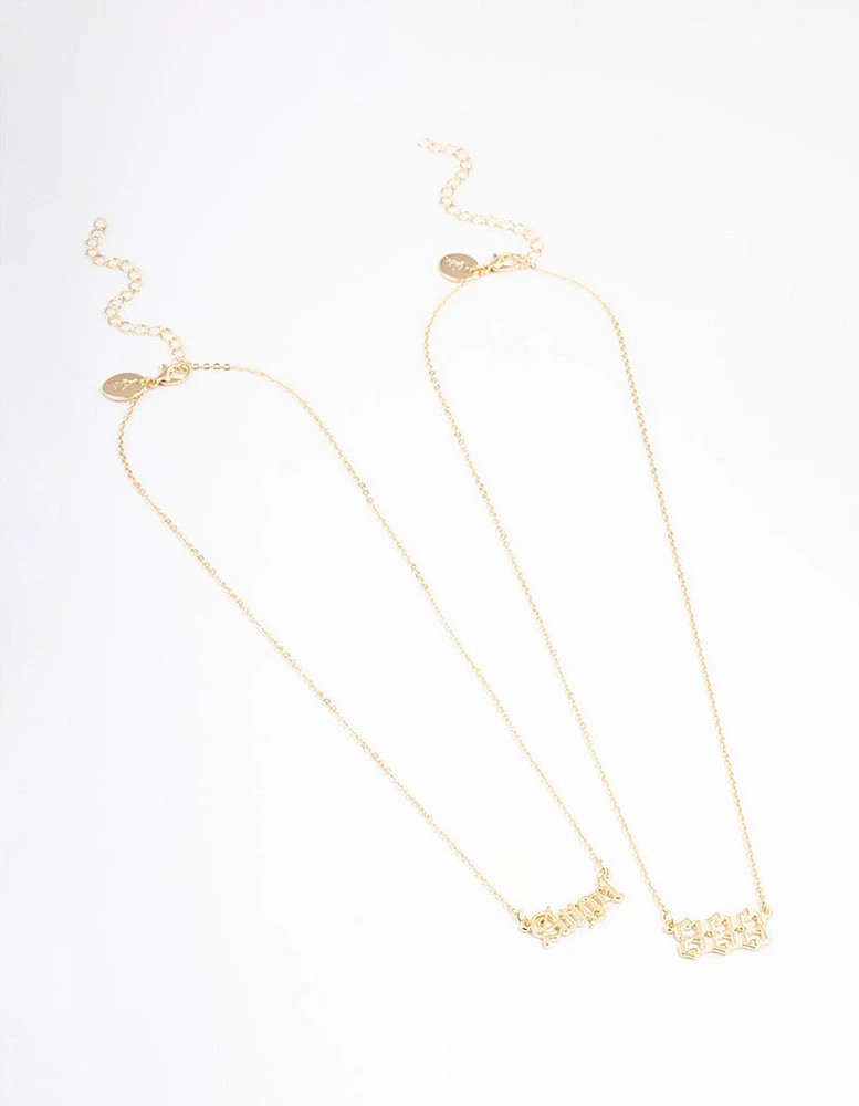 Gold Plated Angel Number '888' Layered Necklace