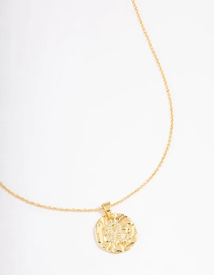 Gold Plated Leo Coin Pendant Necklace