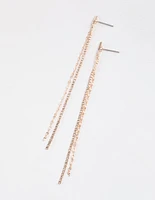 Rose Gold Chain & Cupchain Drop Earrings