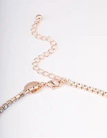 Rose Gold Layered Y-Shaped Necklace