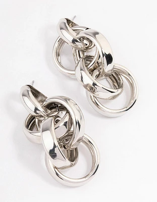 Silver Multi Link Drop Earrings