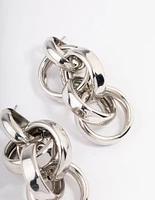 Rhodium Multi Link Drop Earrings