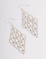 Silver Teardrop Window Drop Earrings