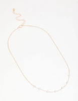 Rose Gold Dainty Pearl Necklace