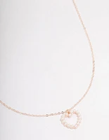 Rose Gold Pearl Heart Necklace