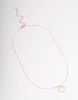 Rose Gold Pearl Heart Necklace