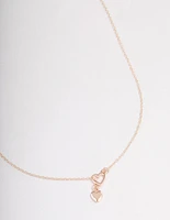 Rose Gold Heart Threader Necklace