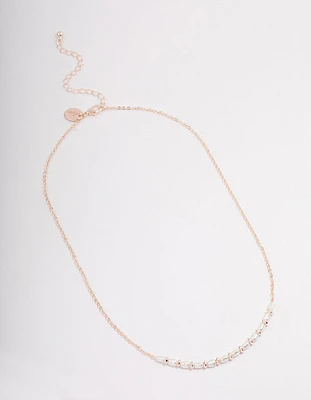 Rose Gold Pearl Smile Necklace