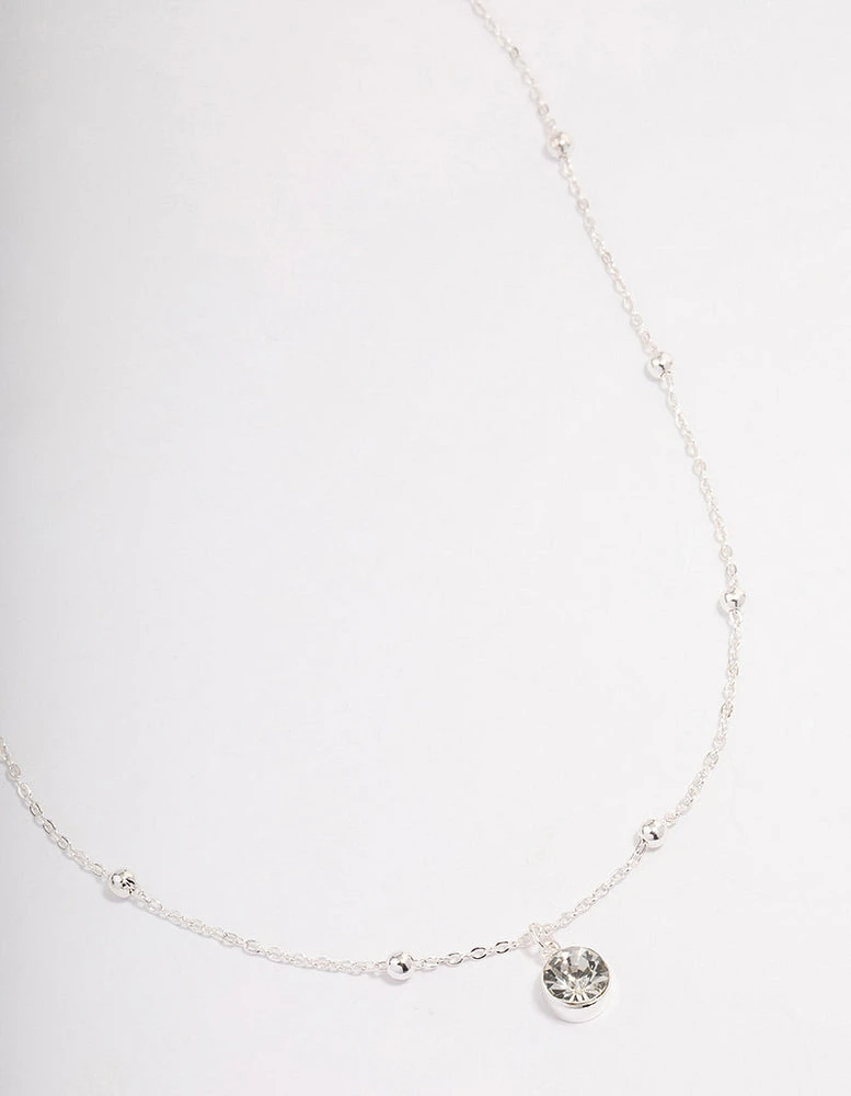 Silver Diamante Satelite Chain Necklace