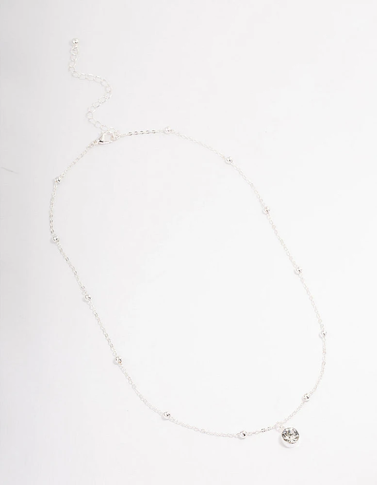 Silver Diamante Satelite Chain Necklace