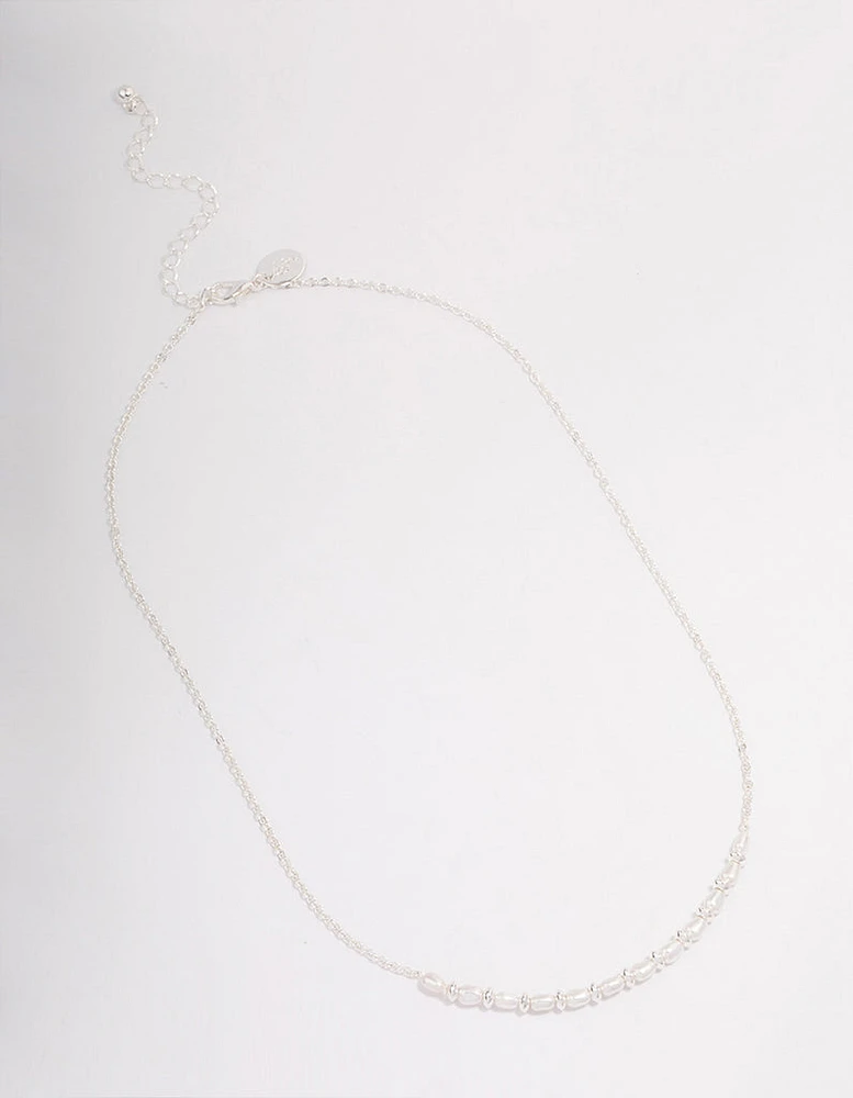 Silver Pearl Smile Necklace