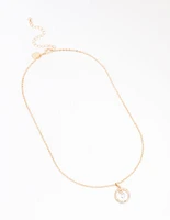 Gold Circle Diamante Necklace