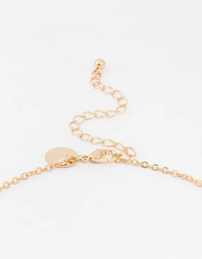 Gold Circle Diamante Necklace