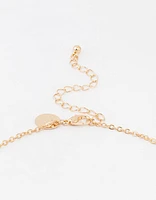 Gold Circle Diamante Necklace