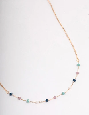 Gold Multi-Coloured Beaded Necklace