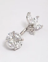 Surgical Steel Cubic Zirconia Triangular Fan Belly Ring