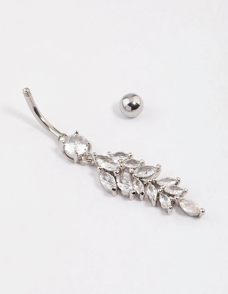 Surgical Steel Statement Tear Drop Belly Ring