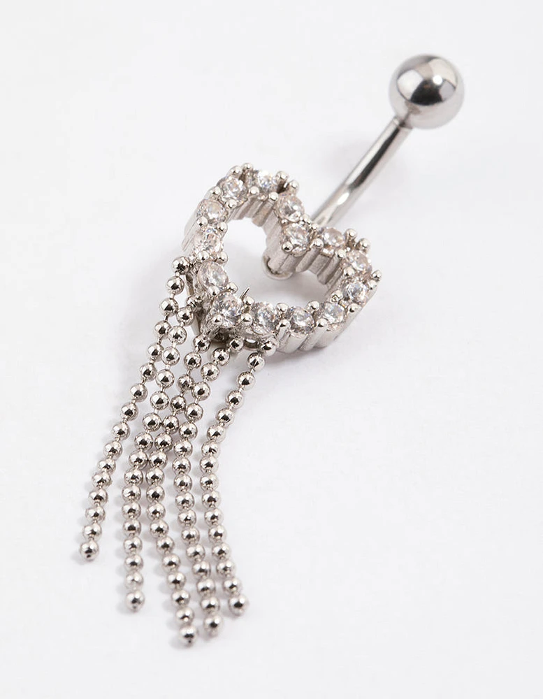 Surgical Steel Heart Trail Strand Belly Ring