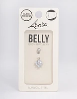 Surgical Steel Cubic Zirconia Cluster Belly Ring