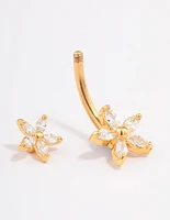 Gold Plated Surgical Steel Double Daisy Belly Ring