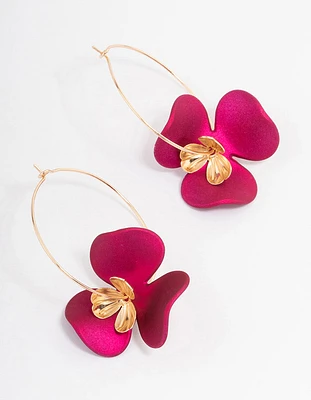 Flower Petal Hoop Earrings