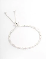 Silver Baguette Stone Toggle Tennis Bracelet