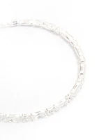 Silver Baguette Stone Toggle Tennis Bracelet