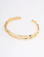 Gold Plated Double Molten Wrist Cuff