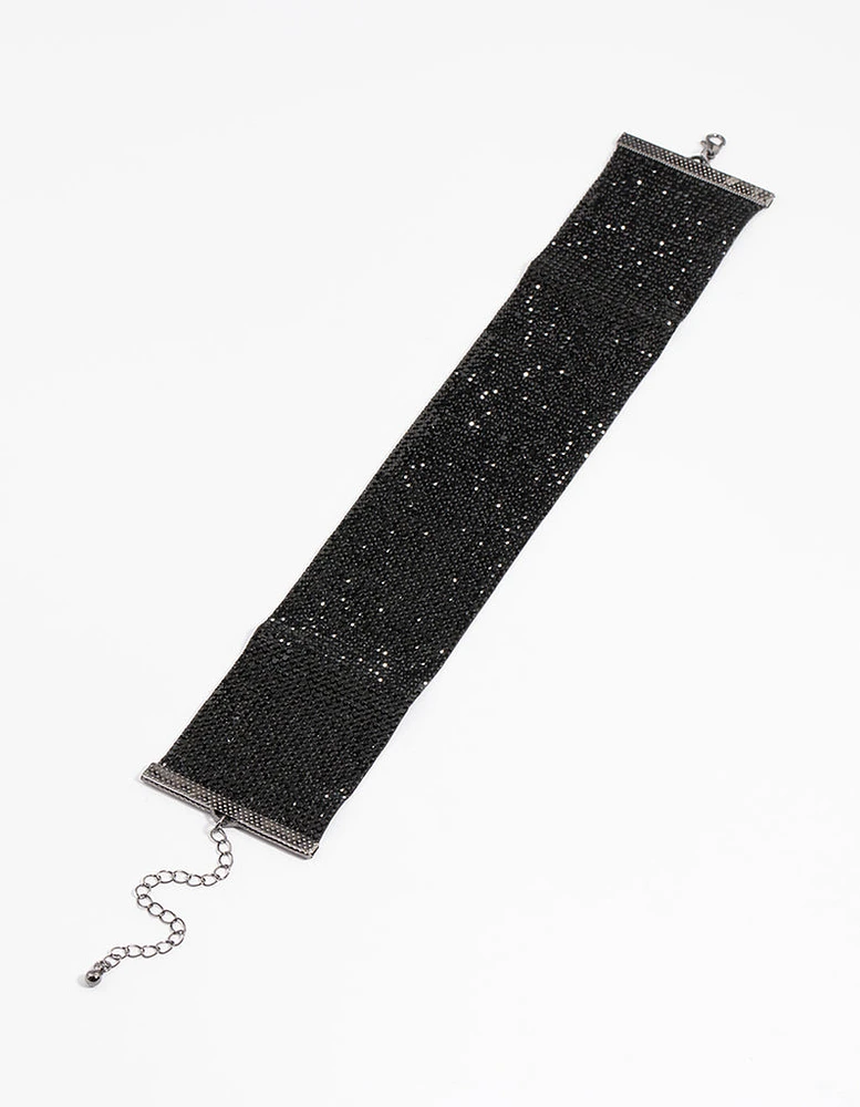 Gunmetal Large Diamante Choker