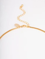 Gold Plated Long Large Puffy Heart Necklace