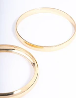 Gold Plated Classic Medium Smooth Bangle Pack