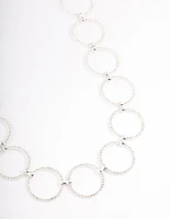 Silver Large Diamante Circle Belt