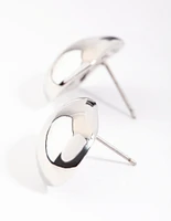 Rhodium Chunky Melted Stud Earrings