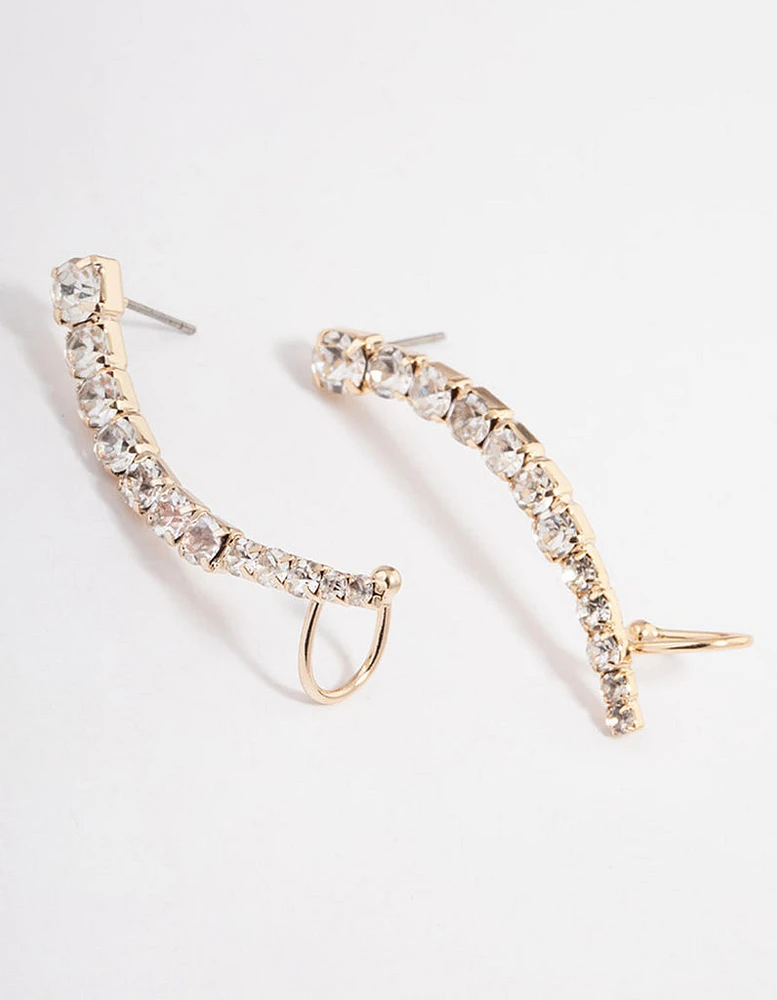 Gold Diamante Crawler Ear Cuff