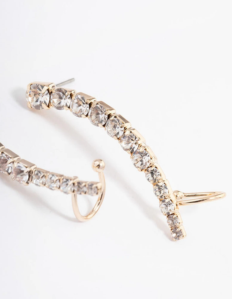 Gold Diamante Crawler Ear Cuff