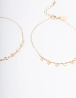 Gold Heart, Pearl & Star Anklet Pack