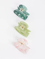 Green Acrylic Mini Oval Claw Clip Pack