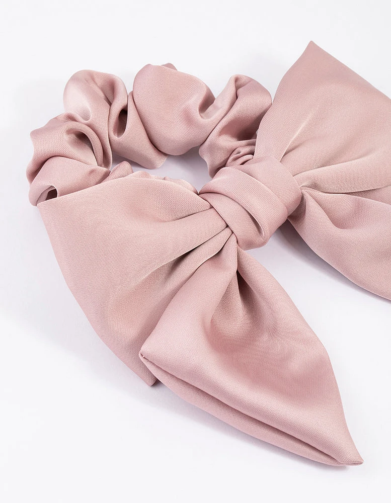 Fabric Relaxed Medium Satin Bow Scrunchie