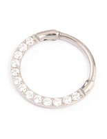 Titanium Cubic Zirconia Clicker Ring 8mm