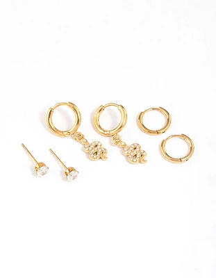 Gold Plated Surgical Steel Snake Huggie Earrings Pack