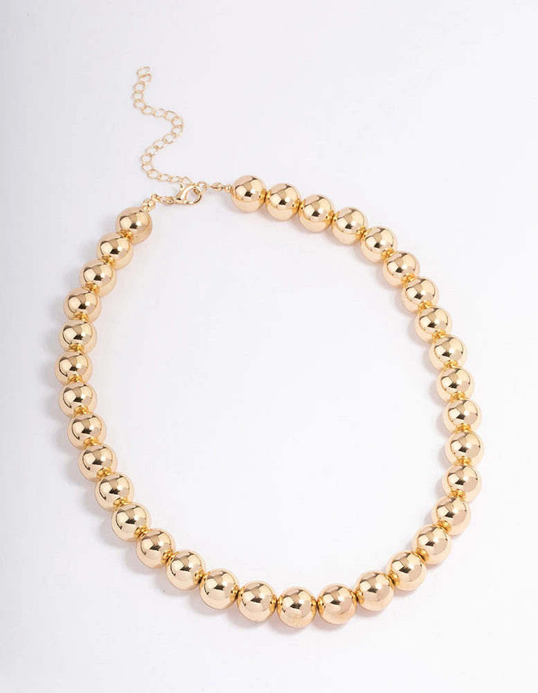 Gold Round Ball Necklace