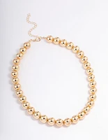 Gold Round Ball Necklace