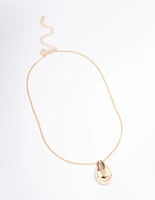 Gold Mini Pear Drop Pendant Necklace