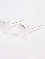 Sterling Silver Polished Butterfly Stud Earrings
